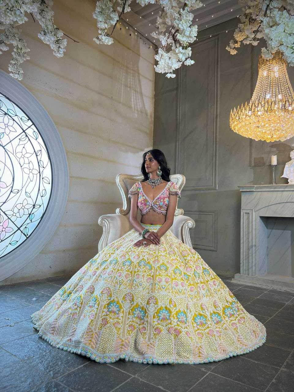 Kasturi Silk Embroidered Sequins Lehenga With Cancan - MYLUXURY LANE ENTERPRISE